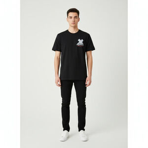 Men's XPLR Black Short Sleeve Tee with Skull X Graphic L